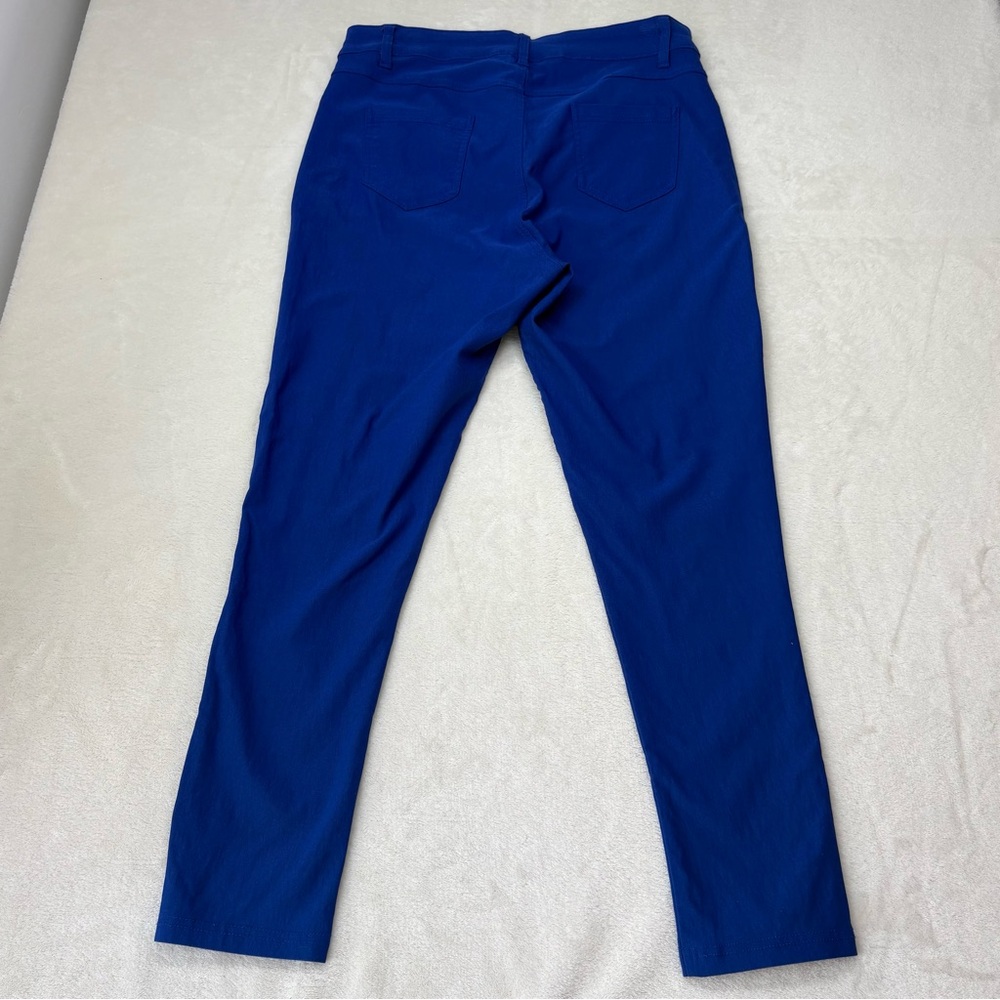 Lily Morgan Royal Blue Cropped Stretchy Mid Rise Pants Size M/L - Picture 8 of 9